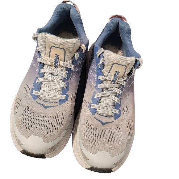 Hoka One One Womens Clifton 6 Gray Blue Lace Up Low Top Running Shoes Size 9.5 D - Picture 7 of 9